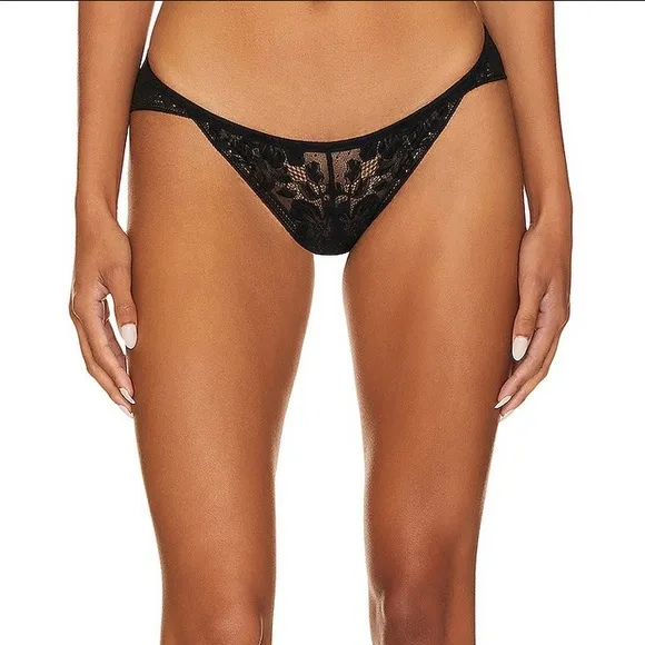 Free People Intimately Sorento Demi Longline Bra Panty Set in Black