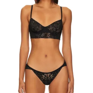 Free People Intimately Sorento Demi Longline Bra Panty Set in Black