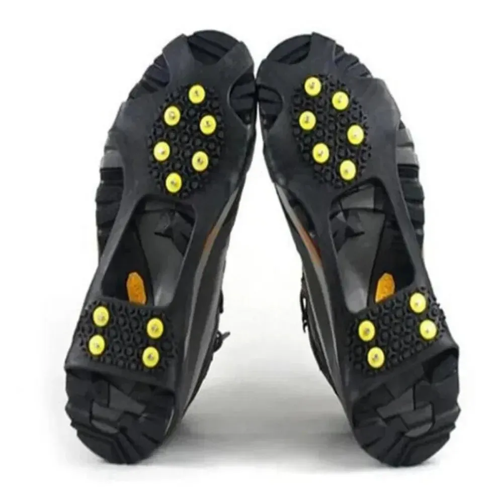 GET A FREE One Pair of 10 Steel Studs Crampons Snow Grips Cleats for Ice and Snow.
