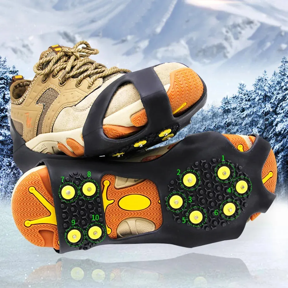 GET A FREE One Pair of 10 Steel Studs Crampons Snow Grips Cleats for Ice and Snow.