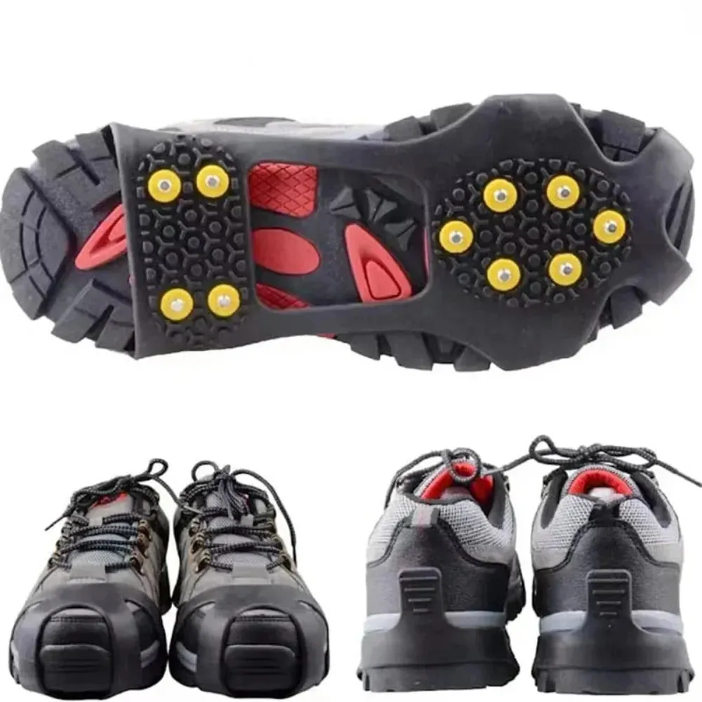 GET A FREE One Pair of 10 Steel Studs Crampons Snow Grips Cleats for Ice and Snow.