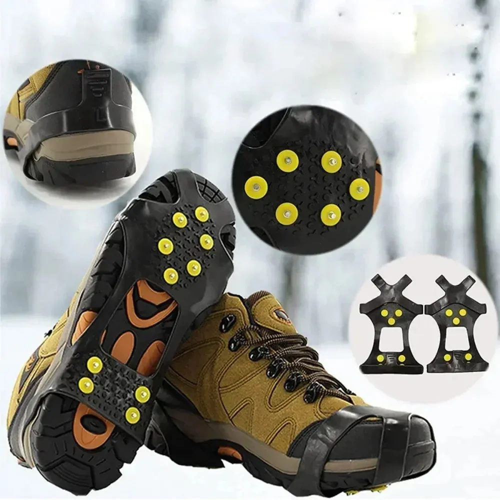 GET A FREE One Pair of 10 Steel Studs Crampons Snow Grips Cleats for Ice and Snow.
