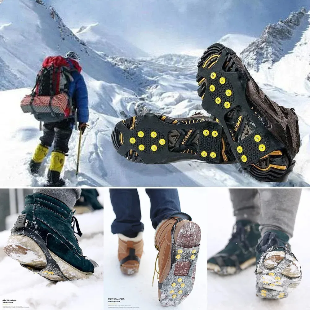 GET A FREE One Pair of 10 Steel Studs Crampons Snow Grips Cleats for Ice and Snow.