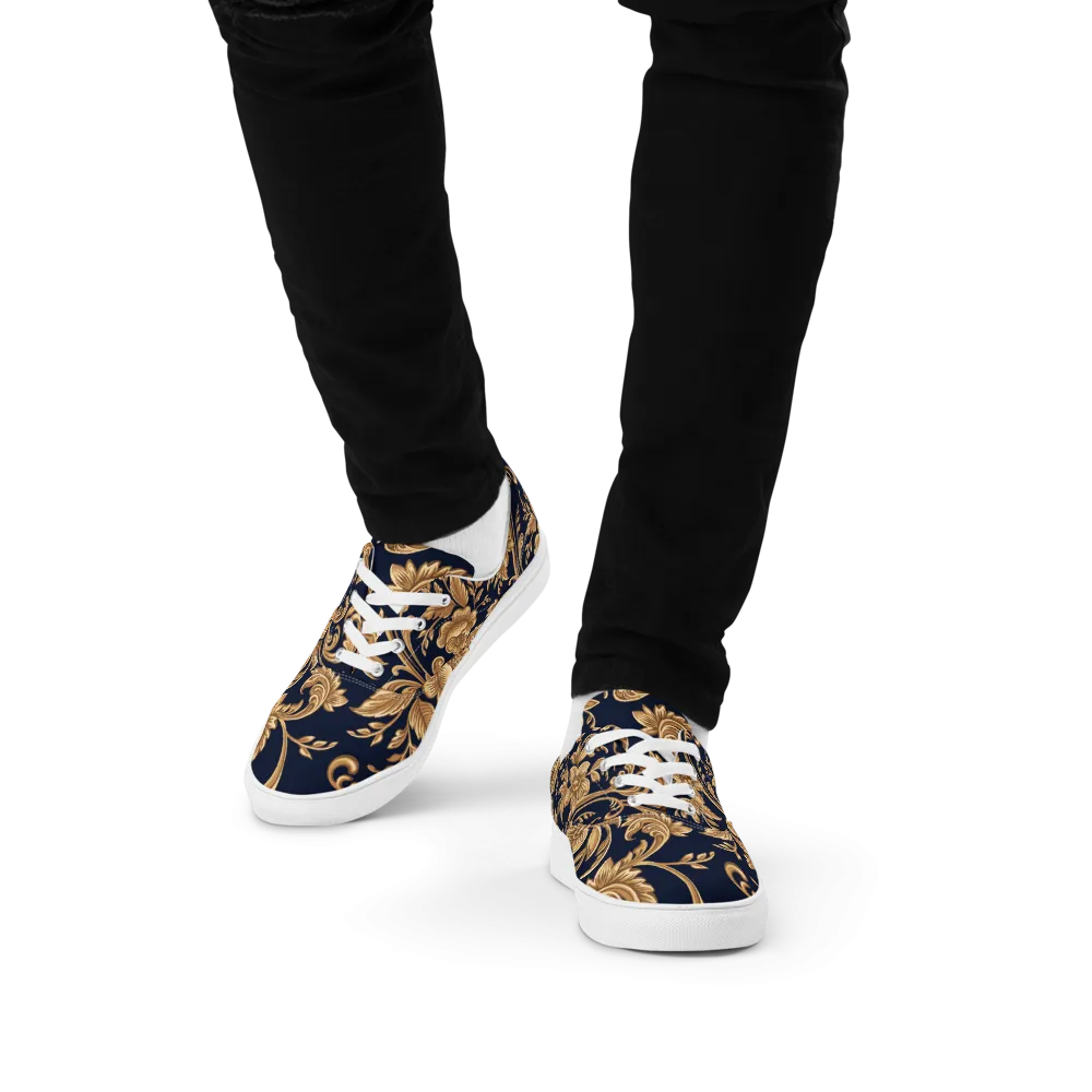 Gold Floral Canvas Shoes