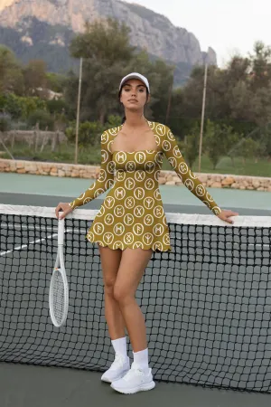 Golden Ace – Retro Peace Sign Court Dress