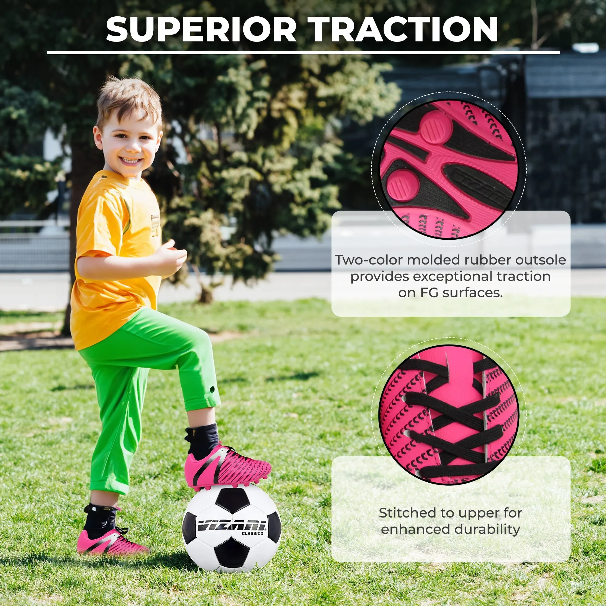 Impact Firm Ground Soccer Shoes -Pink/Silver