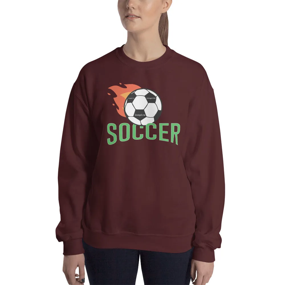 inspire Soccer Ball Flamin' Unisex Crewneck