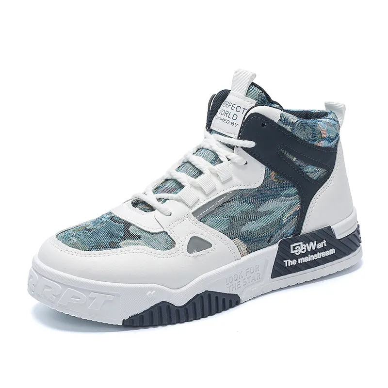 INSTOCK-Spring men's shoes new breathable high-top canvas shoes