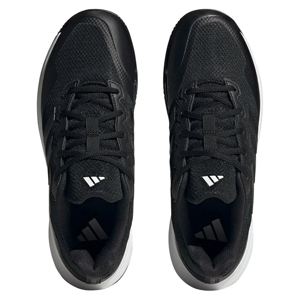 Junior`s Gamecourt 2 Tennis Shoes Core Black and Grey Four