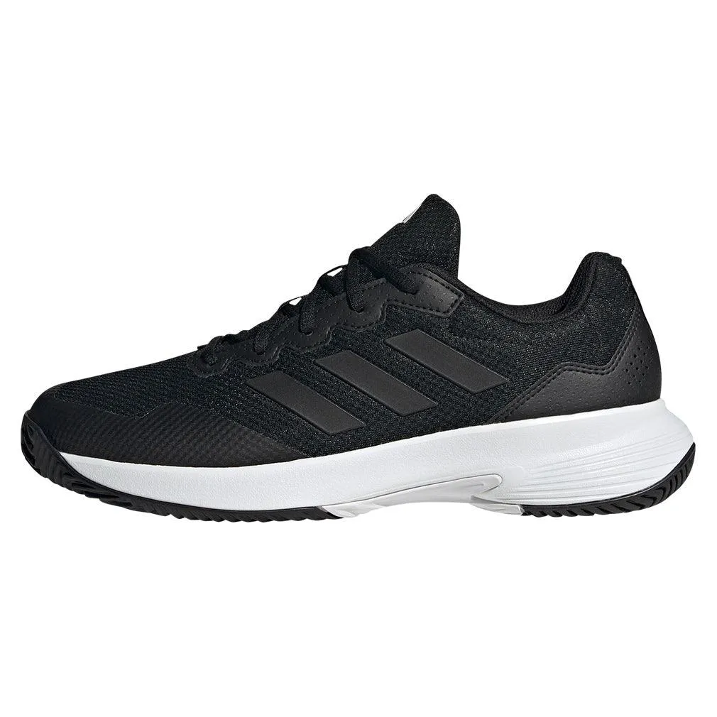 Junior`s Gamecourt 2 Tennis Shoes Core Black and Grey Four