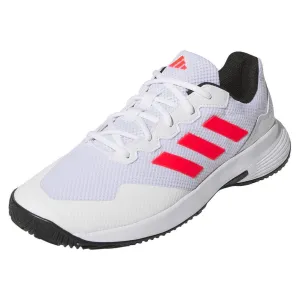 Juniors' GameCourt 2 Tennis Shoes White and Lucid Red
