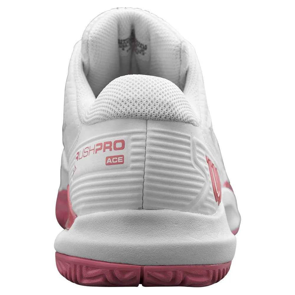 Juniors` Rush Pro Ace Tennis Shoes White and Mauveglow