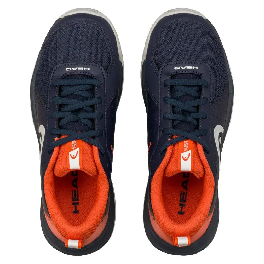 Juniors Sprint Court 4.0 Clay Tennis Shoes Dark Blue and Red