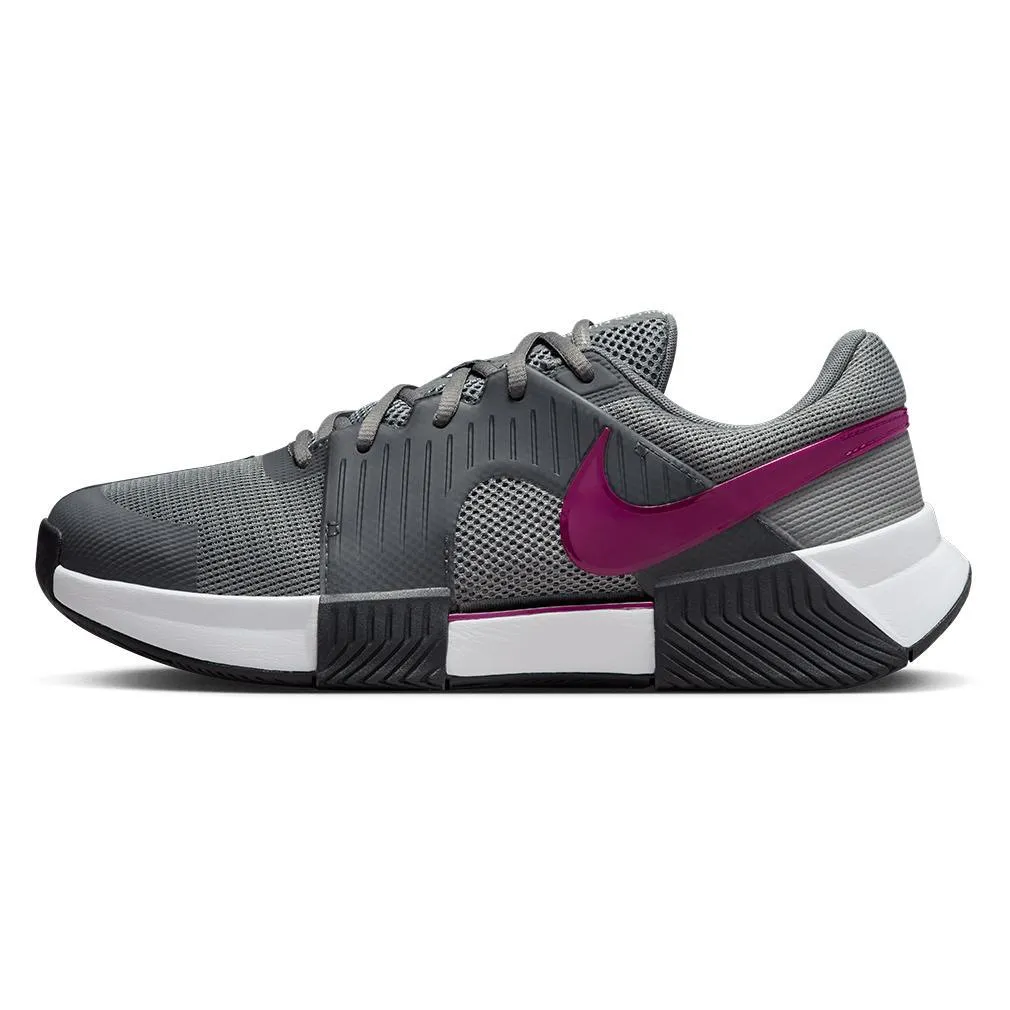 Juniors' Zoom GP Challenge 1 Tennis Shoes Smoke Grey and Sangria