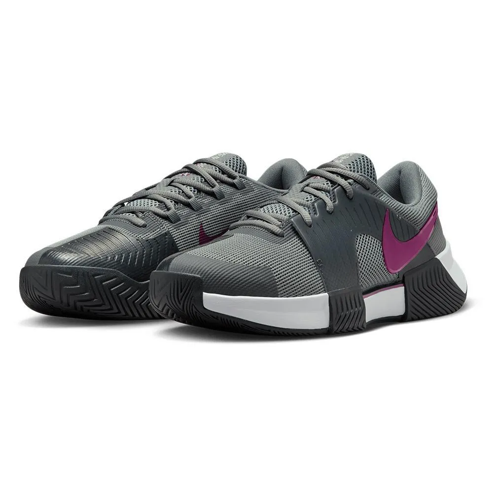 Juniors' Zoom GP Challenge 1 Tennis Shoes Smoke Grey and Sangria