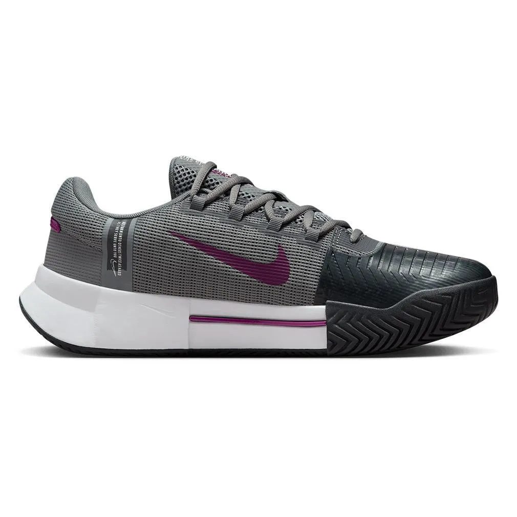 Juniors' Zoom GP Challenge 1 Tennis Shoes Smoke Grey and Sangria