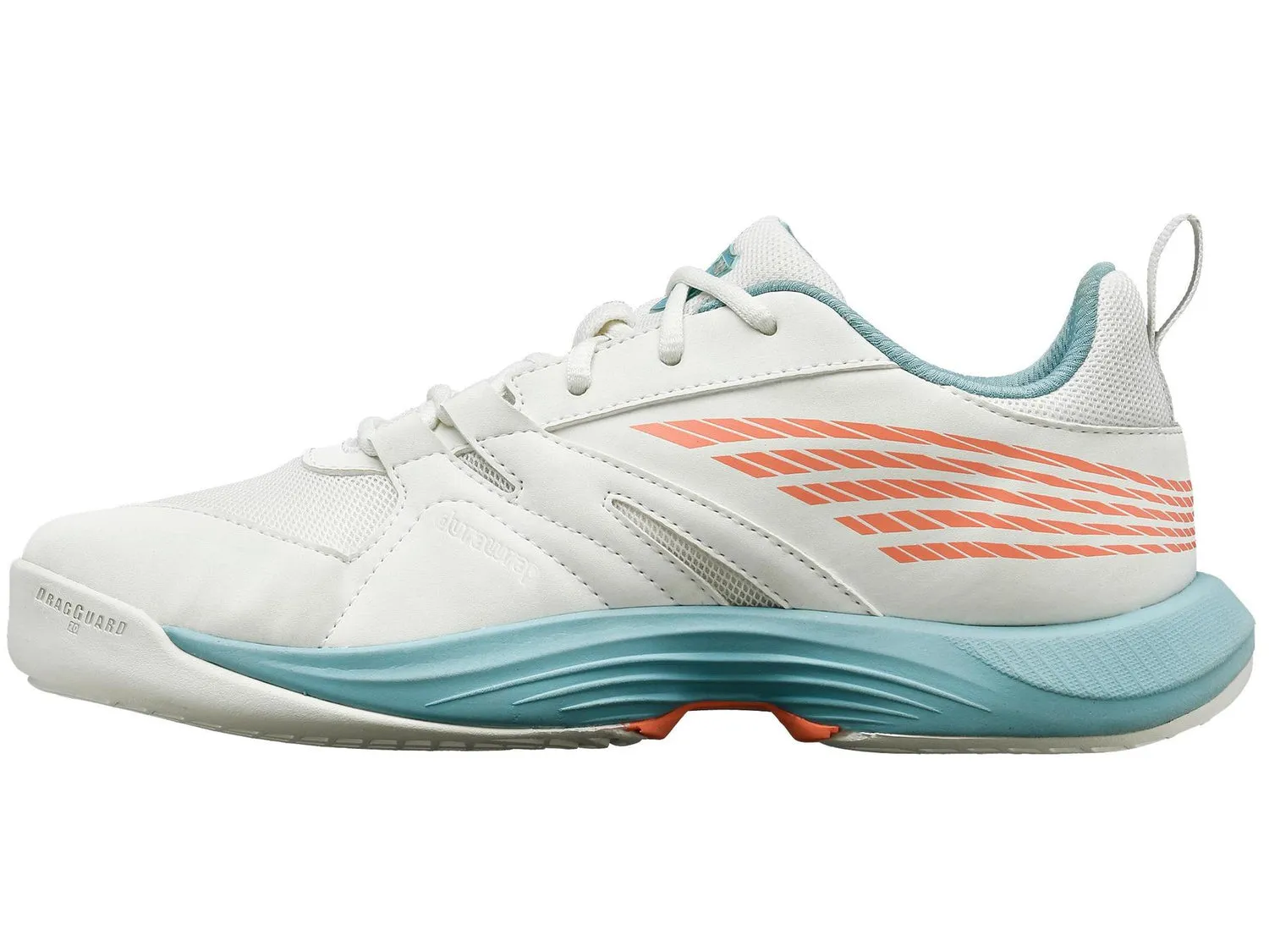 K-Swiss Kids SpeedTrac Tennis Shoes in Blanc De Blanc/Nile Blue/Desert Flower