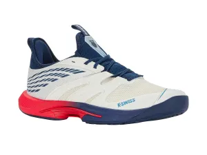 K-Swiss Men's SpeedTrac Tennis Shoes in Blanc De Blanc/ Blue Opal /Lollipop