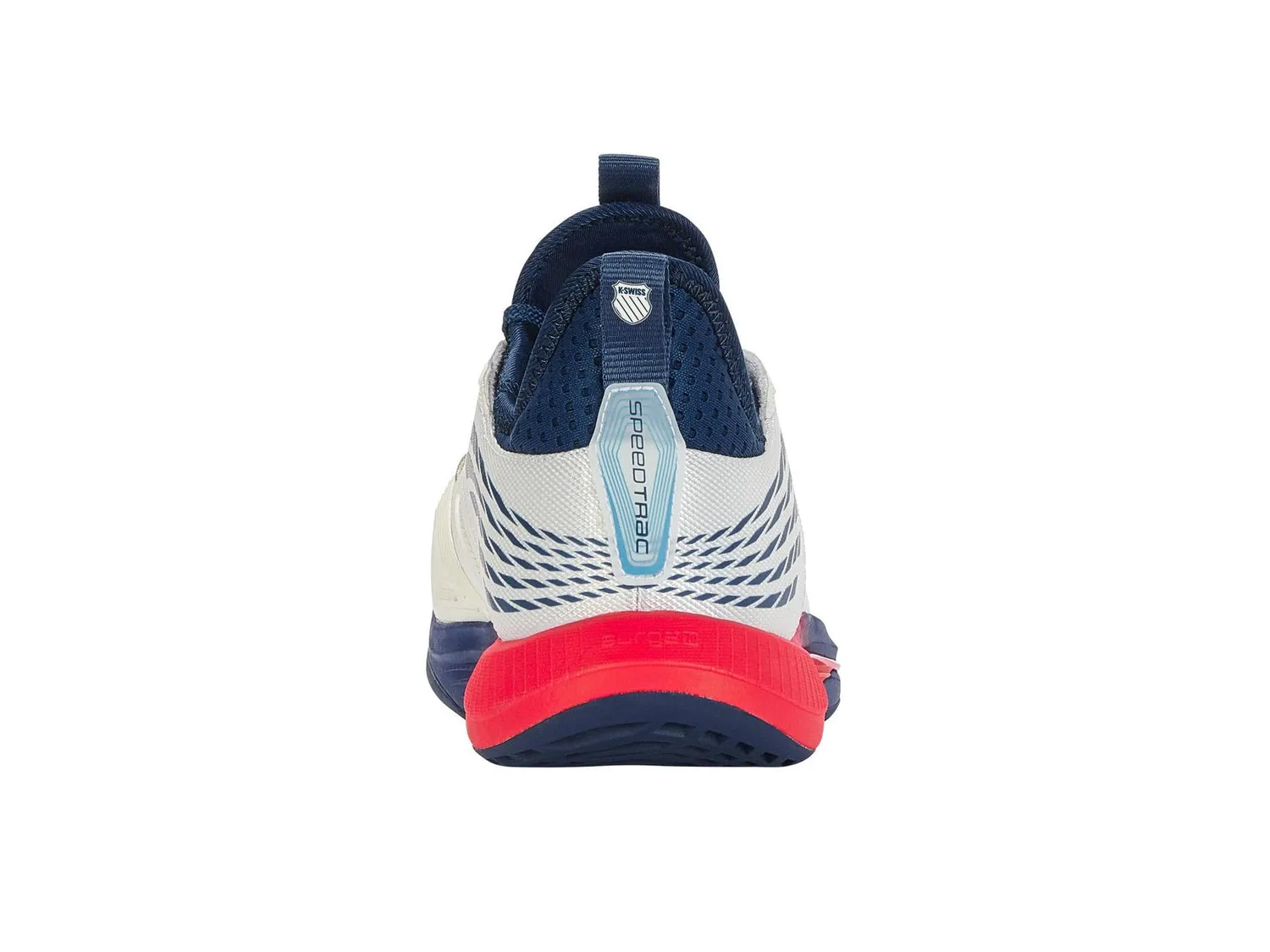 K-Swiss Men's SpeedTrac Tennis Shoes in Blanc De Blanc/ Blue Opal /Lollipop