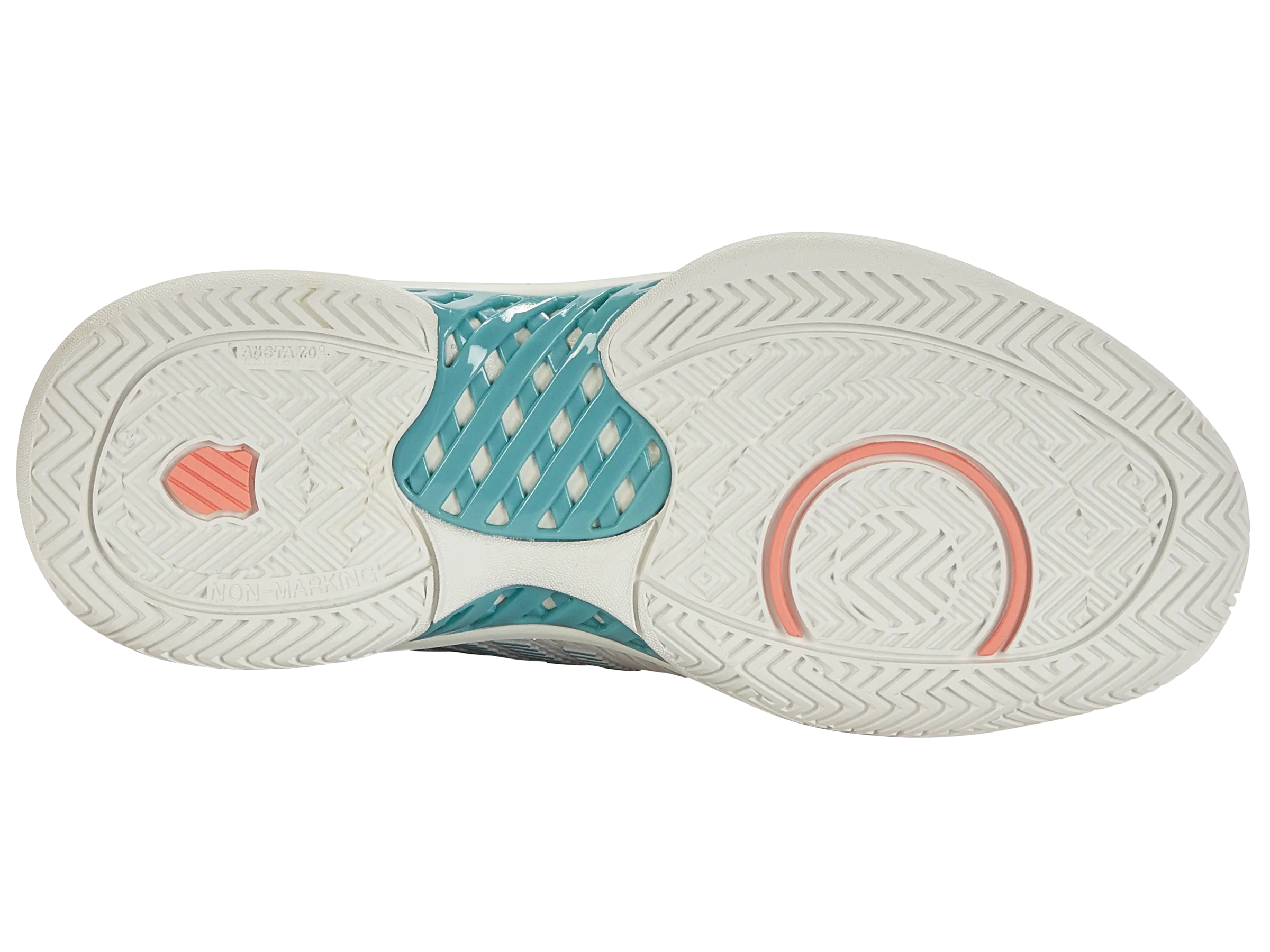 K-Swiss Women's Hypercourt Express 2 Tennis Shoes in Blanc De Blanc/ Nile Blue/ Desert Flower