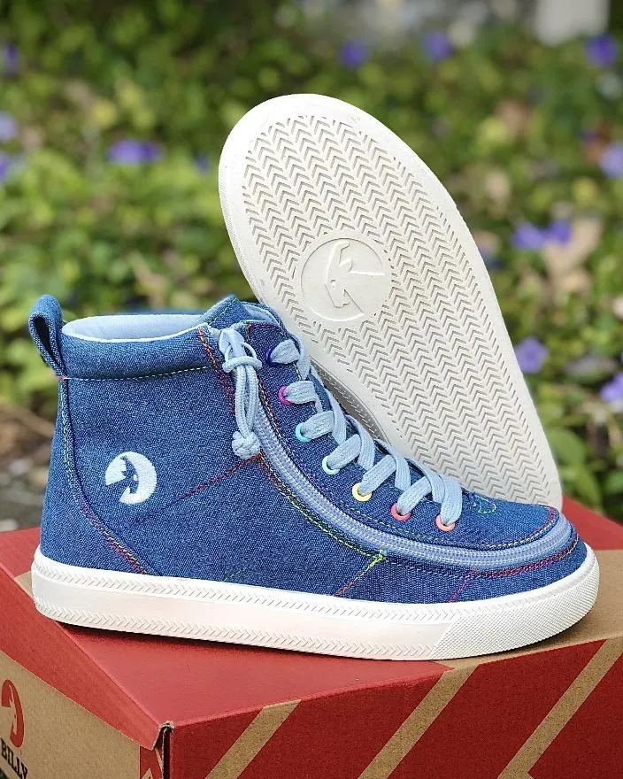 Kids' Denim Rainbow Thread Billy Classic Lace Highs