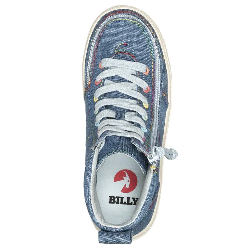 Kids' Denim Rainbow Thread Billy Classic Lace Highs