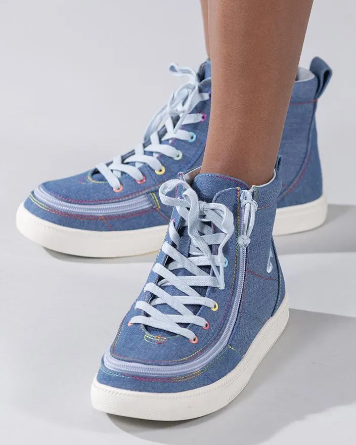Kids' Denim Rainbow Thread Billy Classic Lace Highs