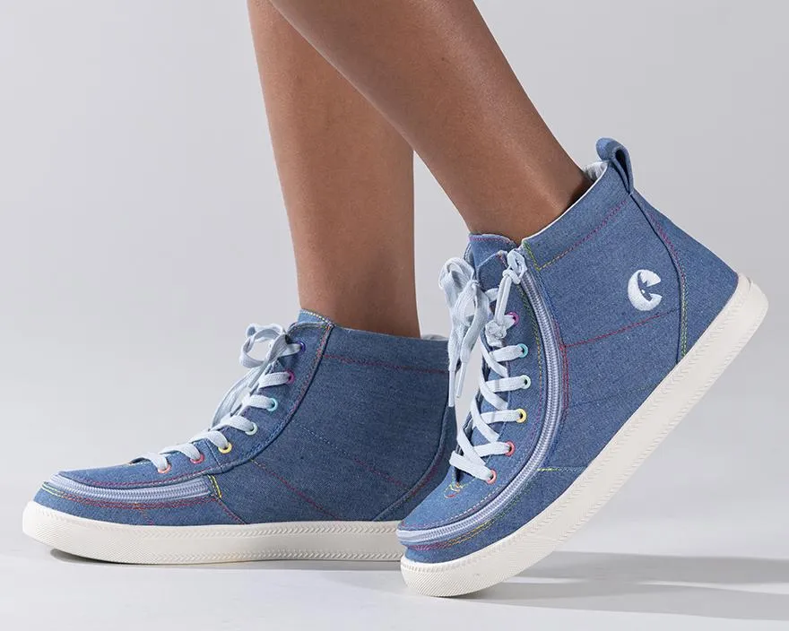 Kids' Denim Rainbow Thread Billy Classic Lace Highs