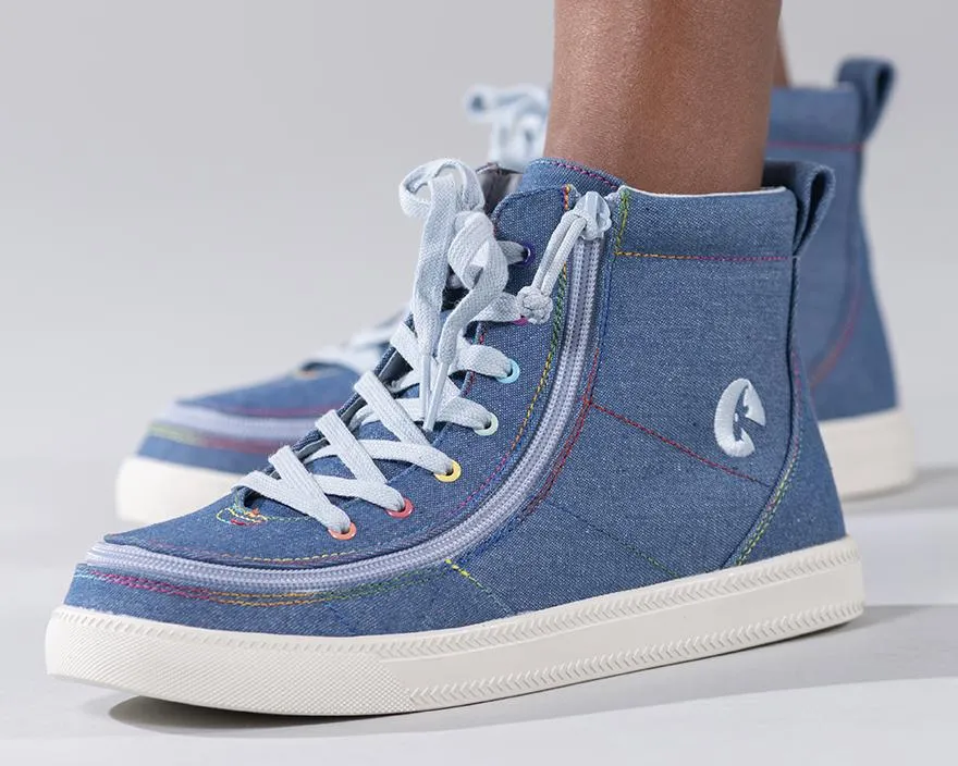 Kids' Denim Rainbow Thread Billy Classic Lace Highs
