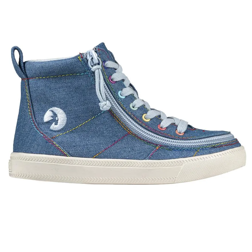 Kids' Denim Rainbow Thread Billy Classic Lace Highs