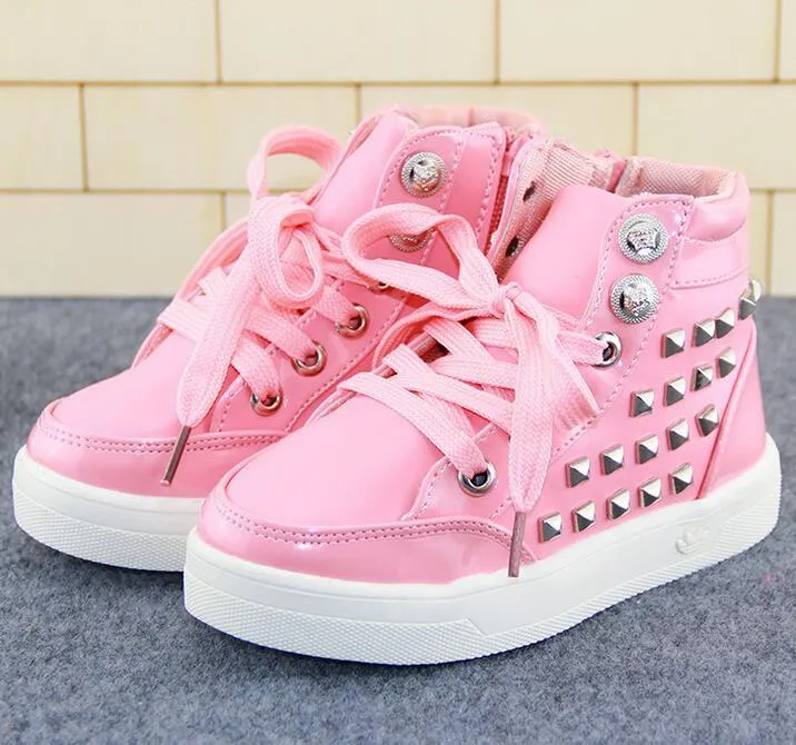 Kids High Top Rivet Lace Ups