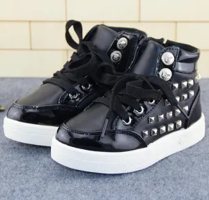 Kids High Top Rivet Lace Ups