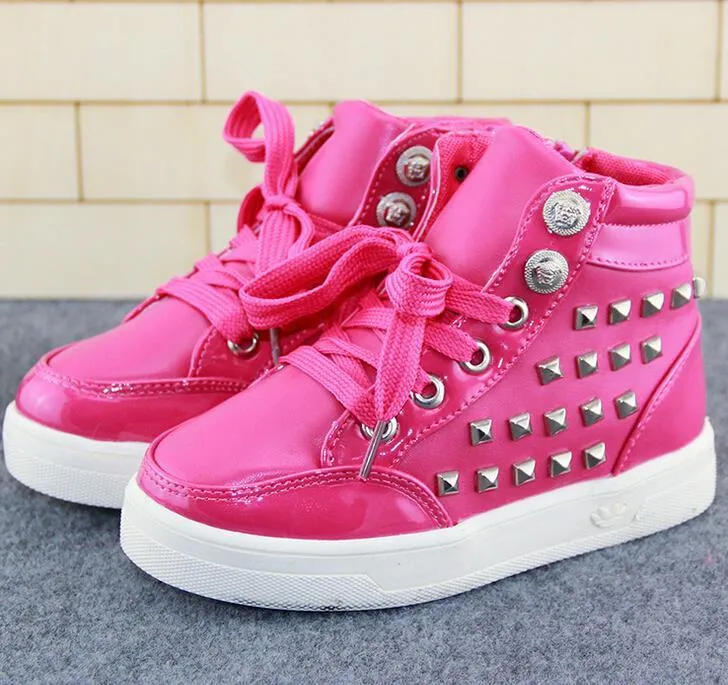 Kids High Top Rivet Lace Ups