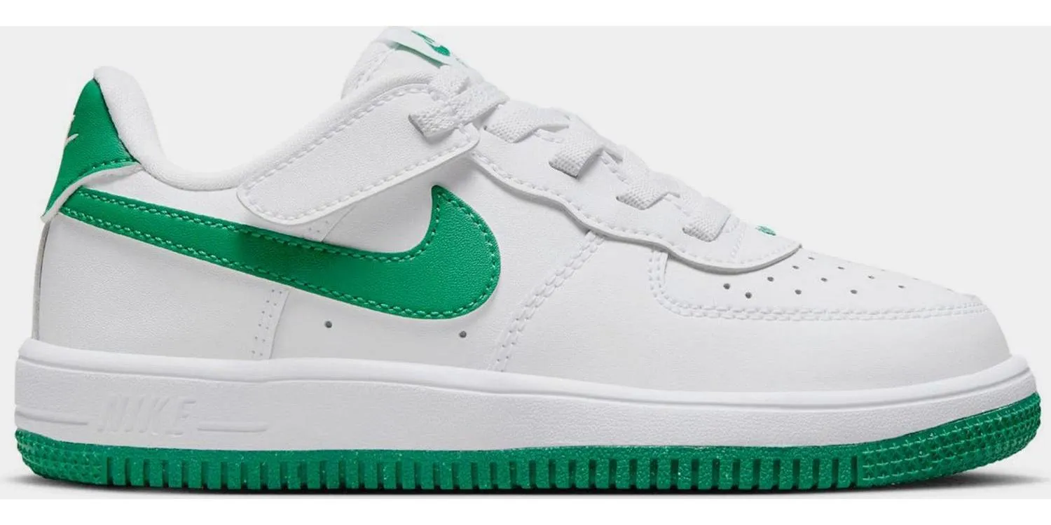 Kids Nike Force 1 Low EasyOn White Malachite Green FN0237-103 Shoe Sneaker