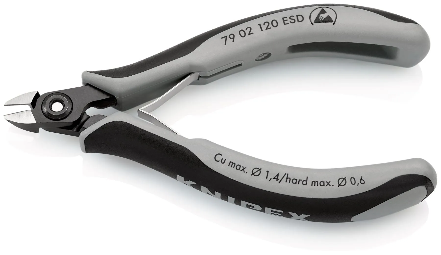 KNIPEX Precision Electronics Side Cutter Cutting Pliers ESD 120mm Multi Component Grips 79 02 120 ESD