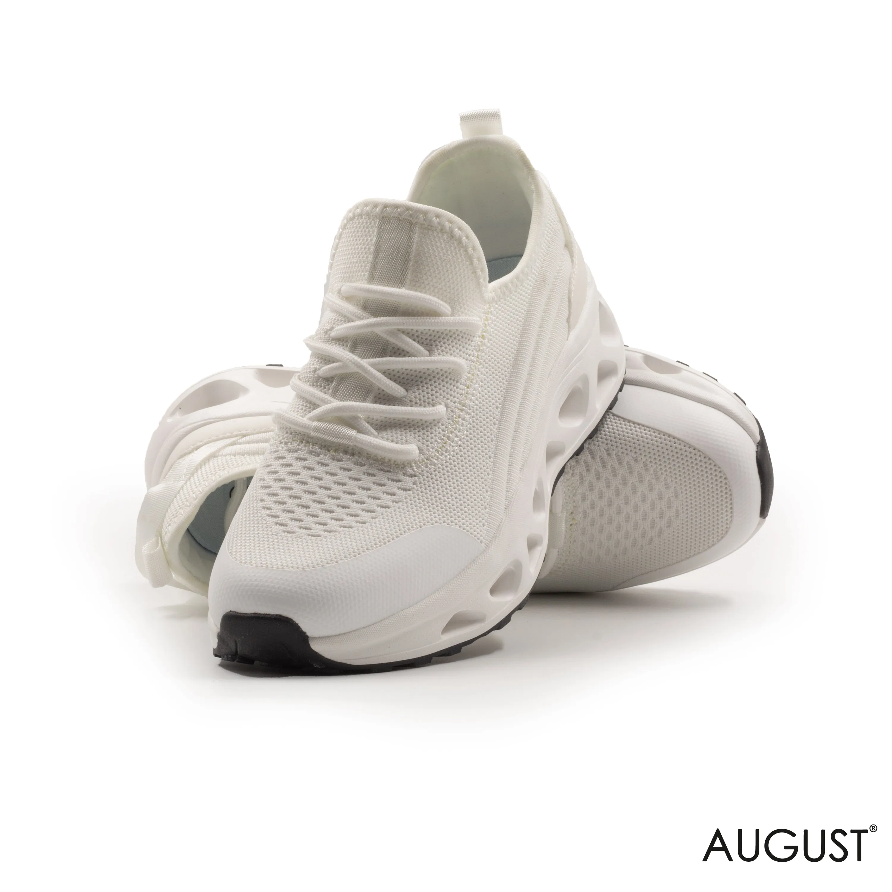 KNIT UPPER SNEAKERS CUSHIONED MIDSOLE, RUBBER OUTSOLE