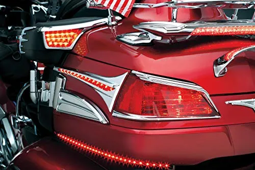 Kuryakyn 3233 Motorcycle Lighting Accent Accessory: LED Trunk Accent Swoops for 2006-17 Honda Gold Wing GL1800 Motorcycles, Chrome, 1 Pair