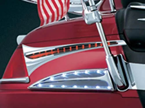 Kuryakyn 3233 Motorcycle Lighting Accent Accessory: LED Trunk Accent Swoops for 2006-17 Honda Gold Wing GL1800 Motorcycles, Chrome, 1 Pair