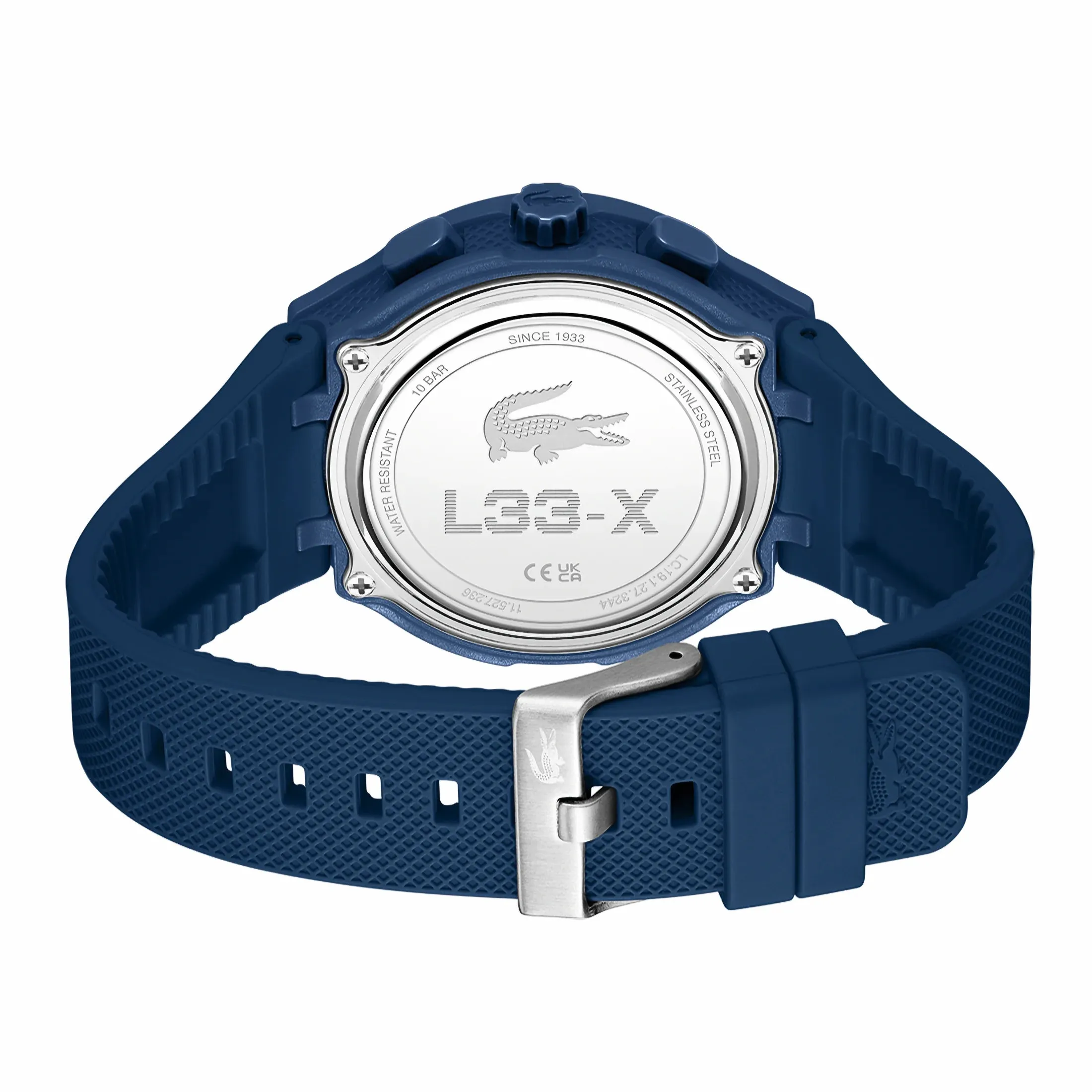 Lacoste LC33 World Time Chrono Light Navy Date Dial Silicone Strap Men's Watch