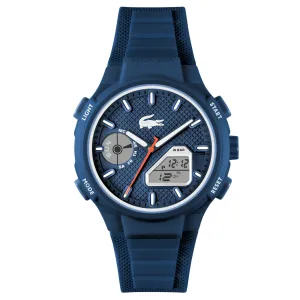 Lacoste LC33 World Time Chrono Light Navy Date Dial Silicone Strap Men's Watch