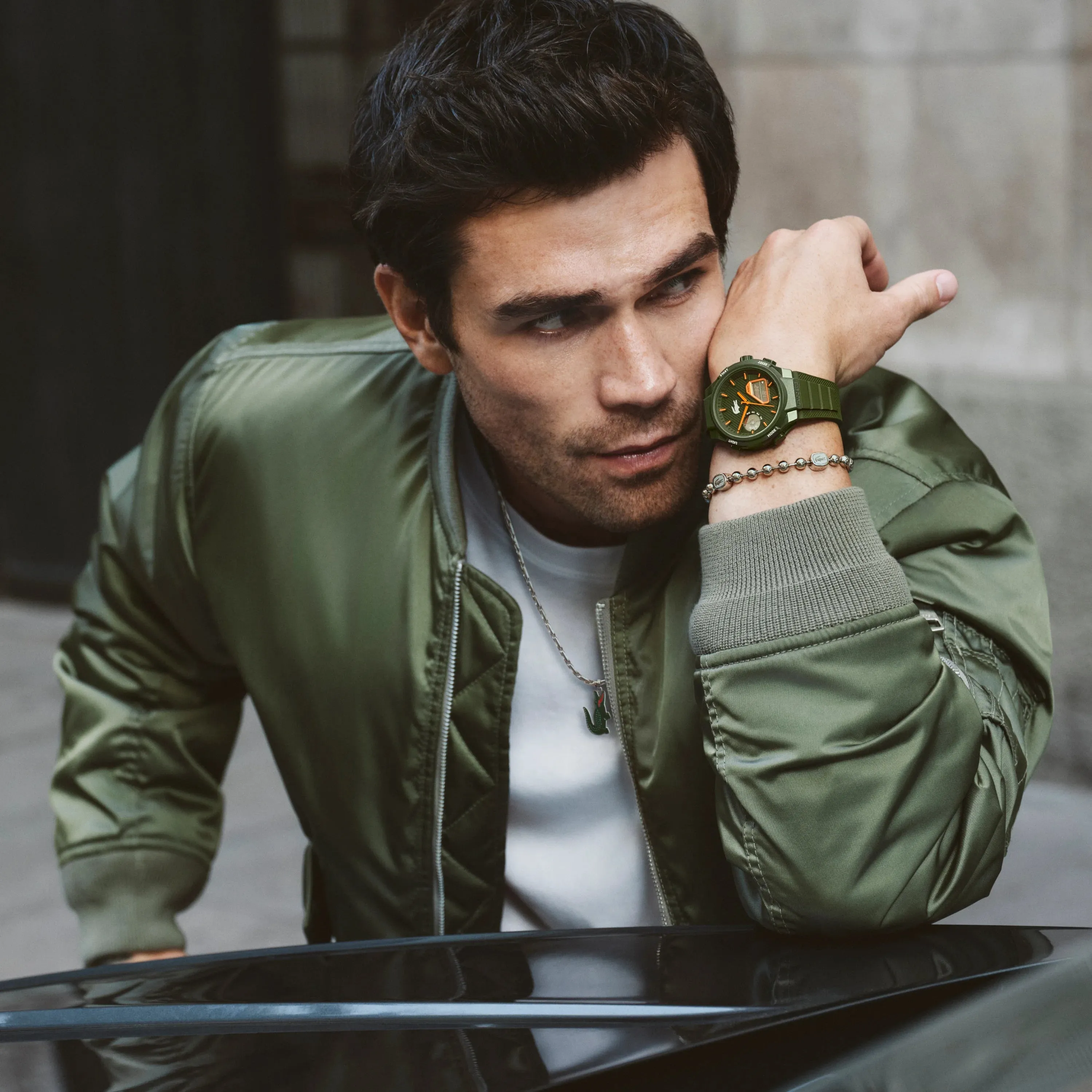 Lacoste LC33 World Time Chrono Light Navy Date Dial Silicone Strap Men's Watch