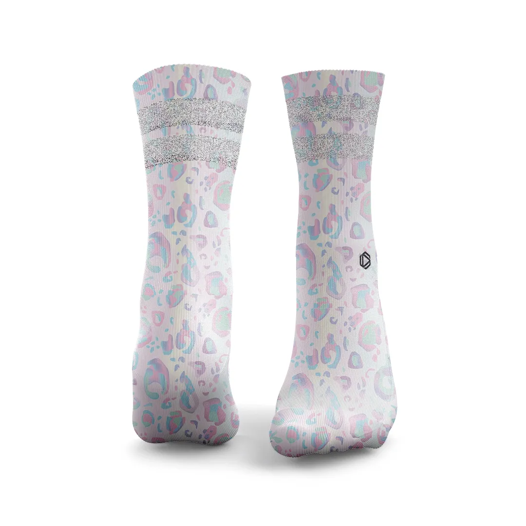 Leopard Print Glitter Socks