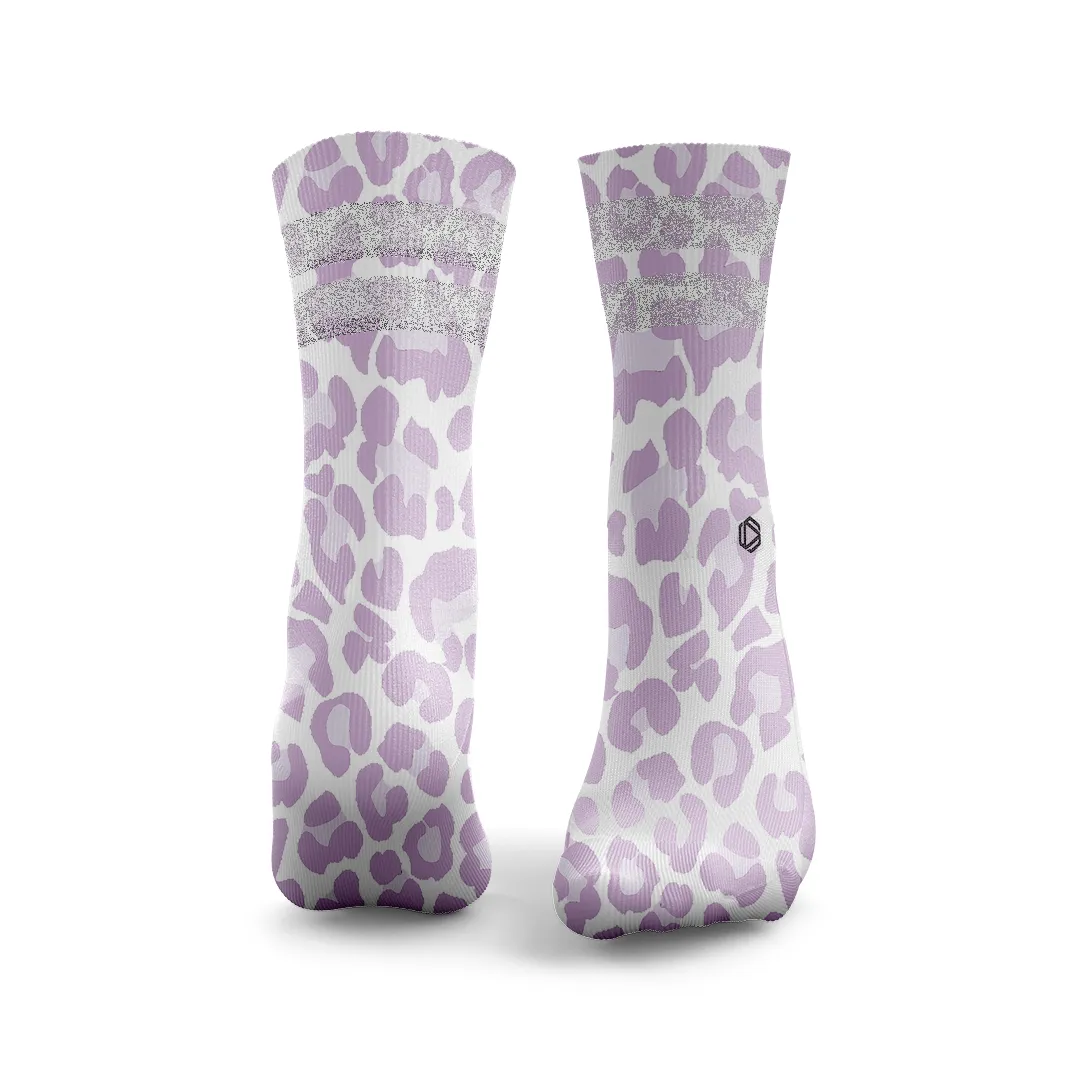 Leopard Print Glitter Socks