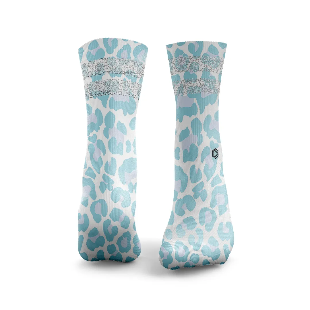 Leopard Print Glitter Socks