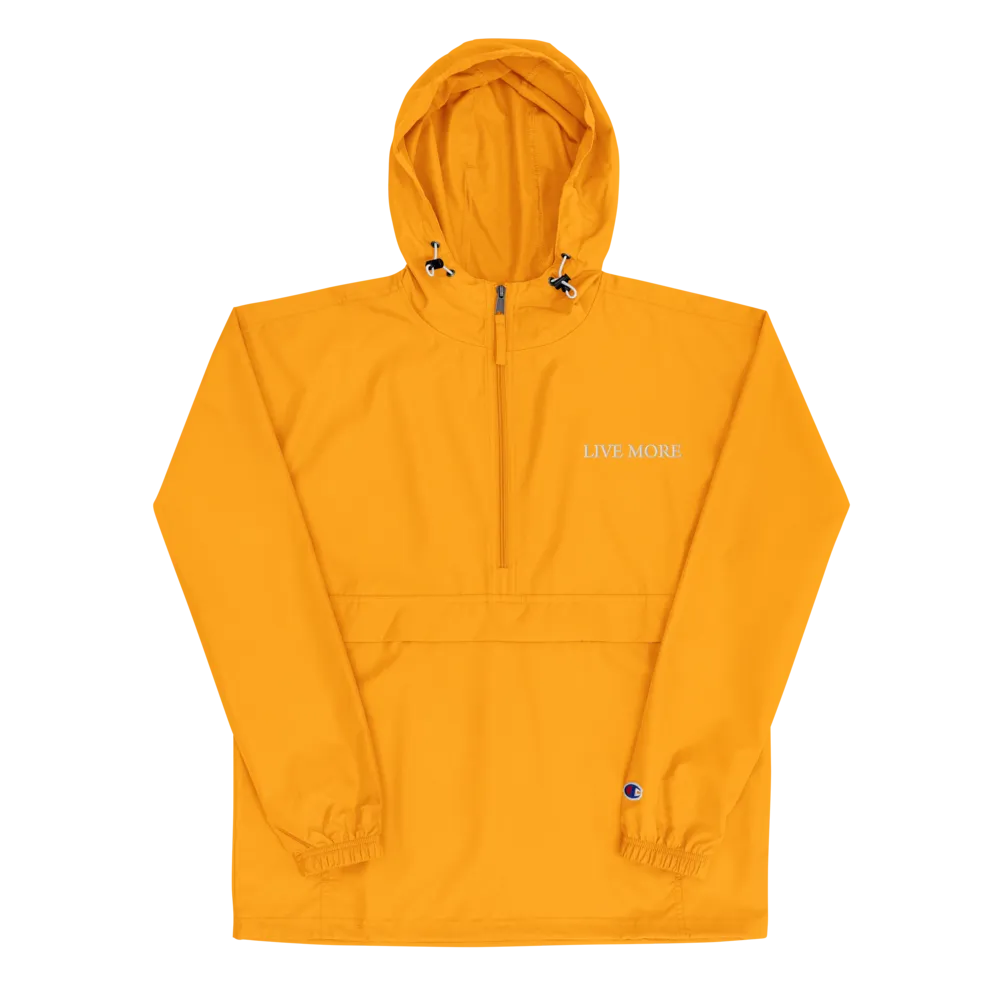 Live More Embroidered Champion Packable Jacket