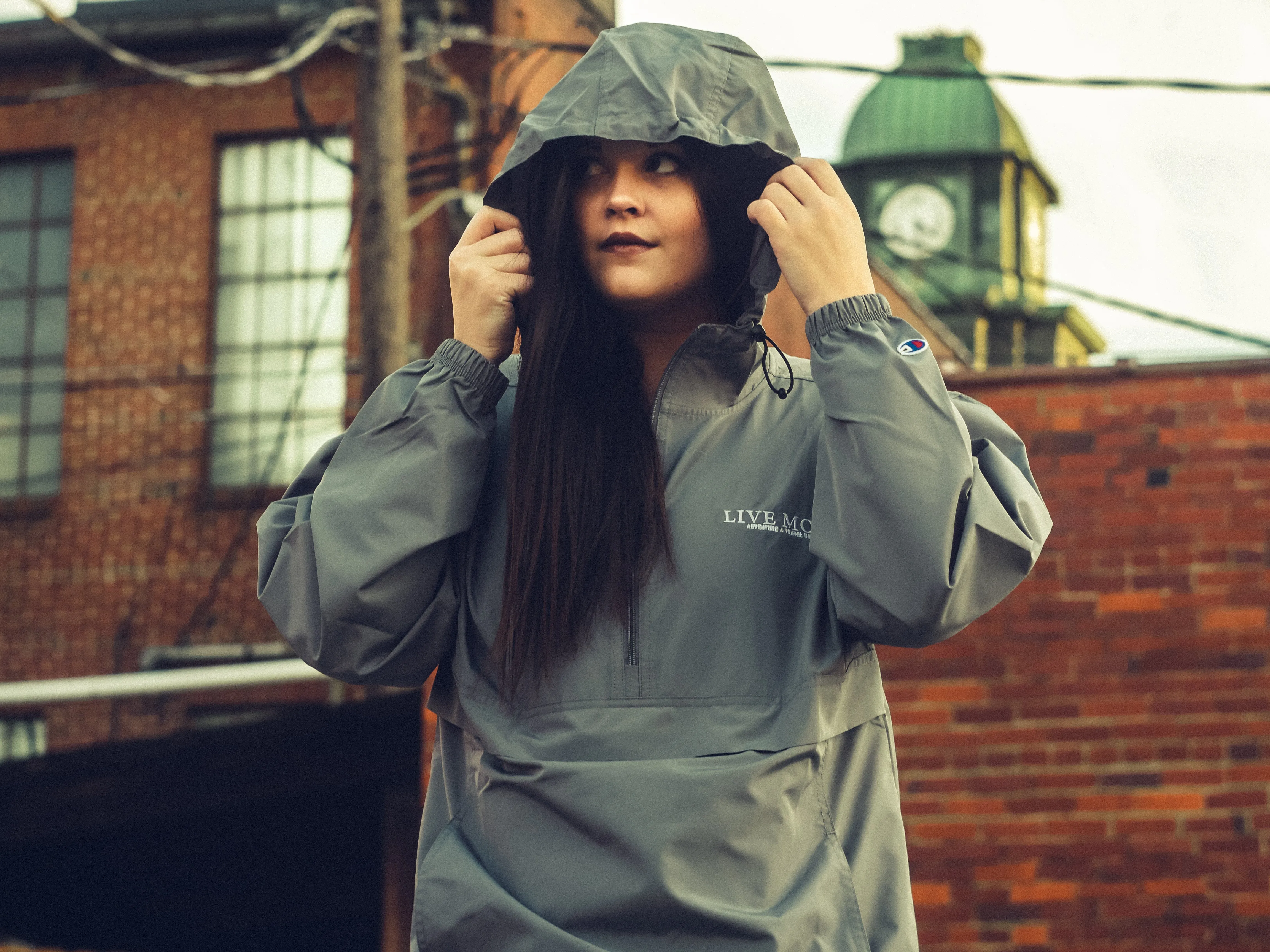 Live More Embroidered Champion Packable Jacket
