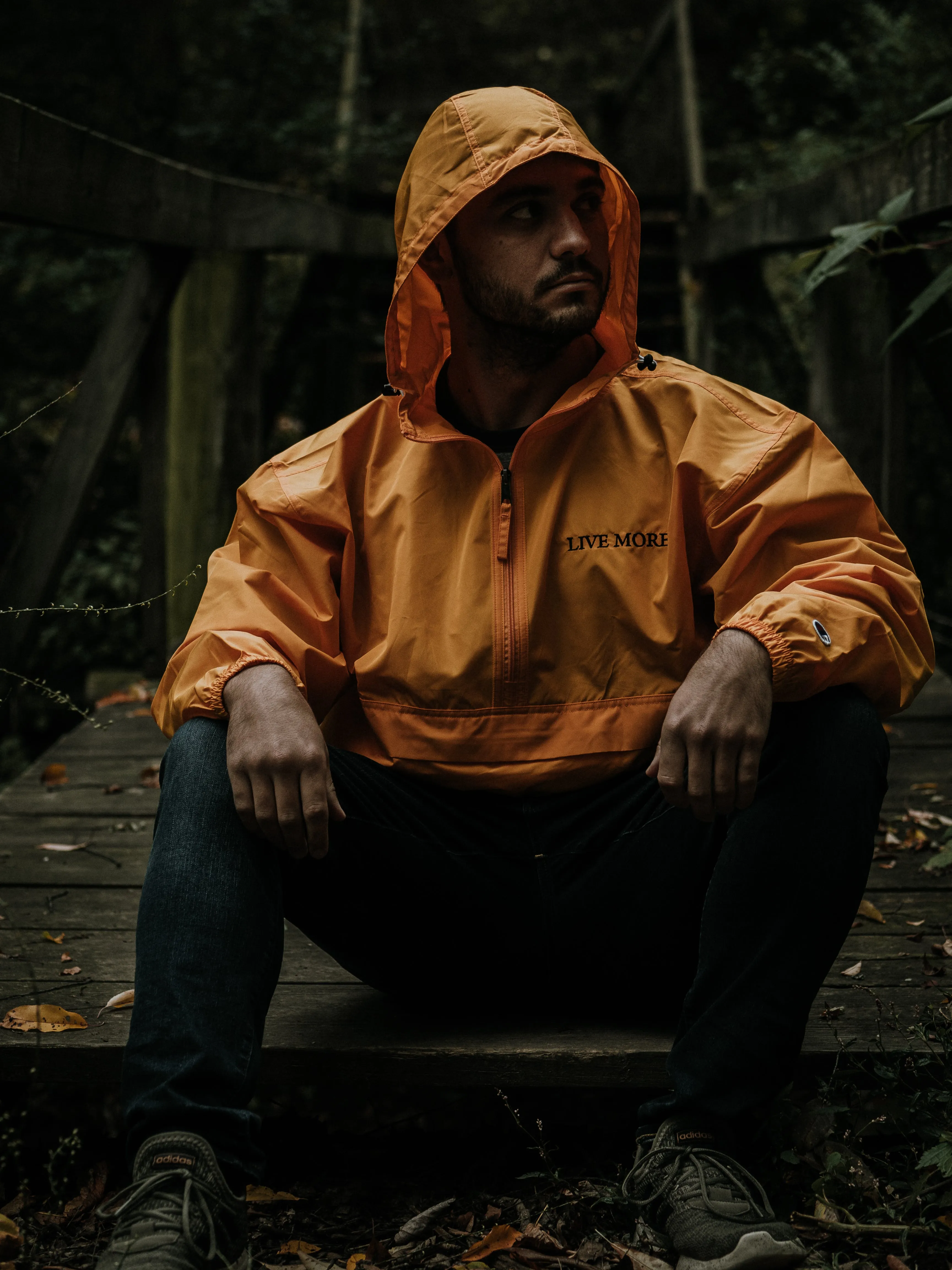 Live More Embroidered Champion Packable Jacket