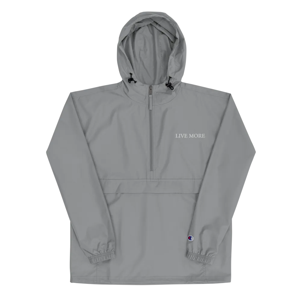 Live More Embroidered Champion Packable Jacket
