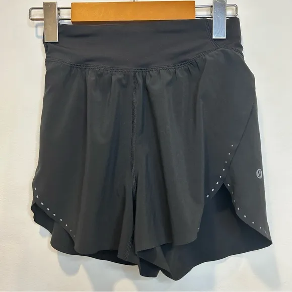 Lululemon 2023 Fast and Free Reflective High-Rise Classic-Fit Shorts 3&quot; Black