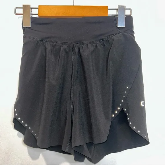 Lululemon 2023 Fast and Free Reflective High-Rise Classic-Fit Shorts 3&quot; Black